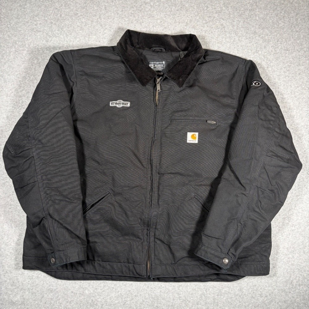 Carhartt Detroit Jacket Mens 3XL Black Blanket Lined Duck Canvas Full Zip 103828